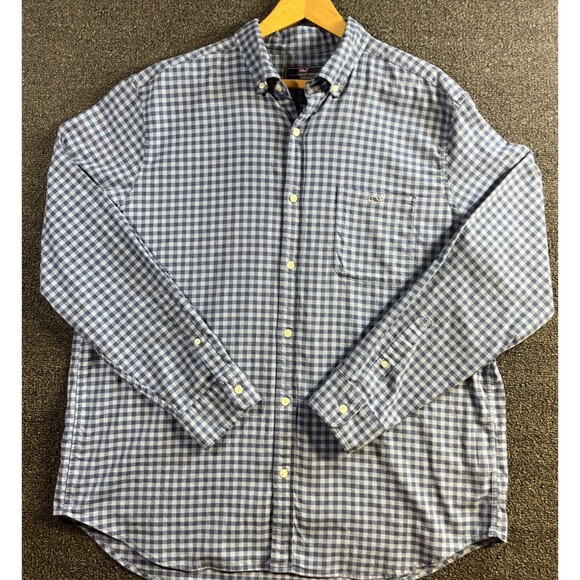 Vineyard Vines Long Sleeve Shirt Men’s XL Classic Fit Tucker‎ Shirt Blue Plaid - Picture 2 of 9